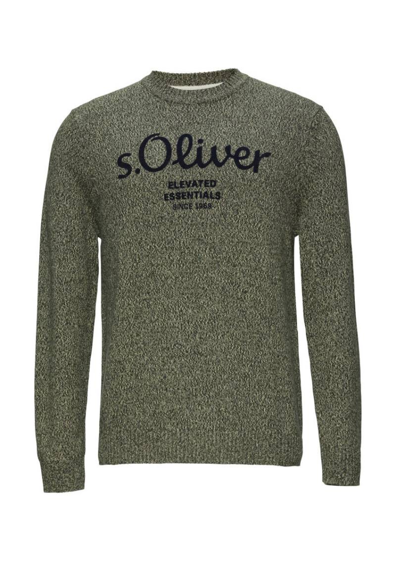 s.Oliver Red Label - Strickpullover mit Logo grün - Gr. - S von s.Oliver Red Label