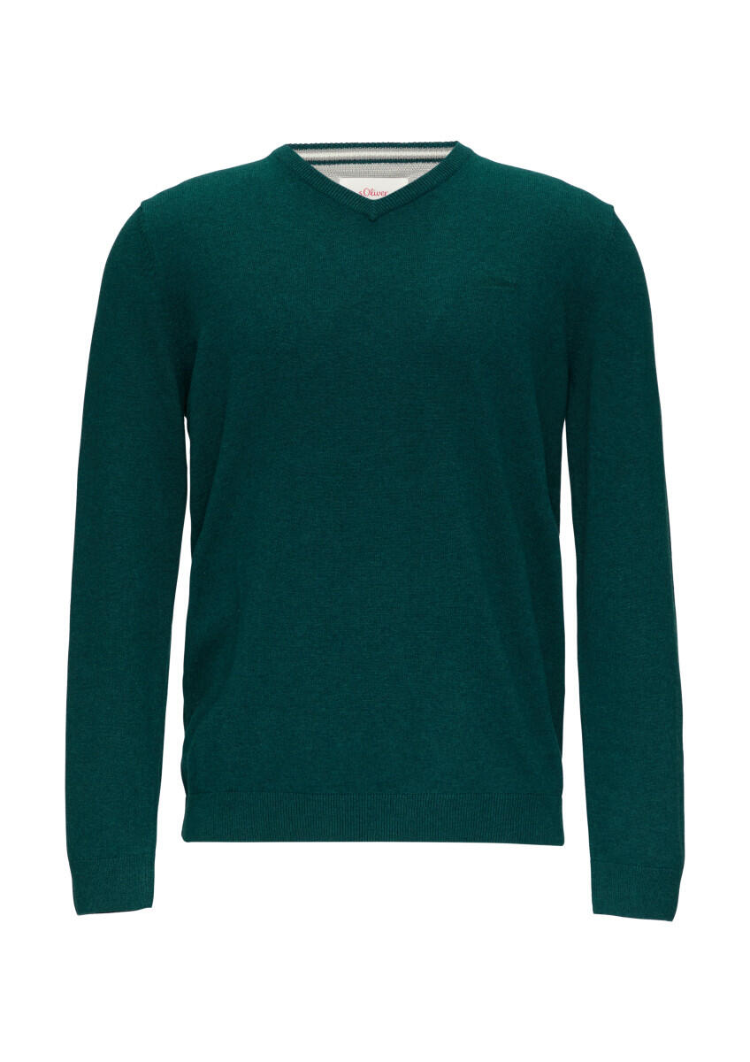 s.Oliver Red Label - Strickpullover mit Logostickerei blau - Gr. - S von s.Oliver Red Label