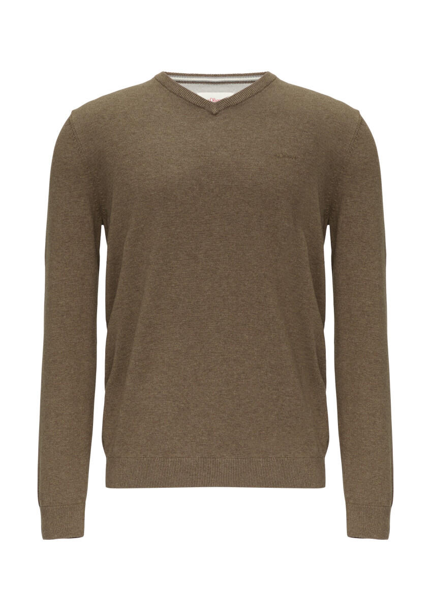 s.Oliver Red Label - Strickpullover mit Logostickerei braun - Gr. - 3XL von s.Oliver Red Label