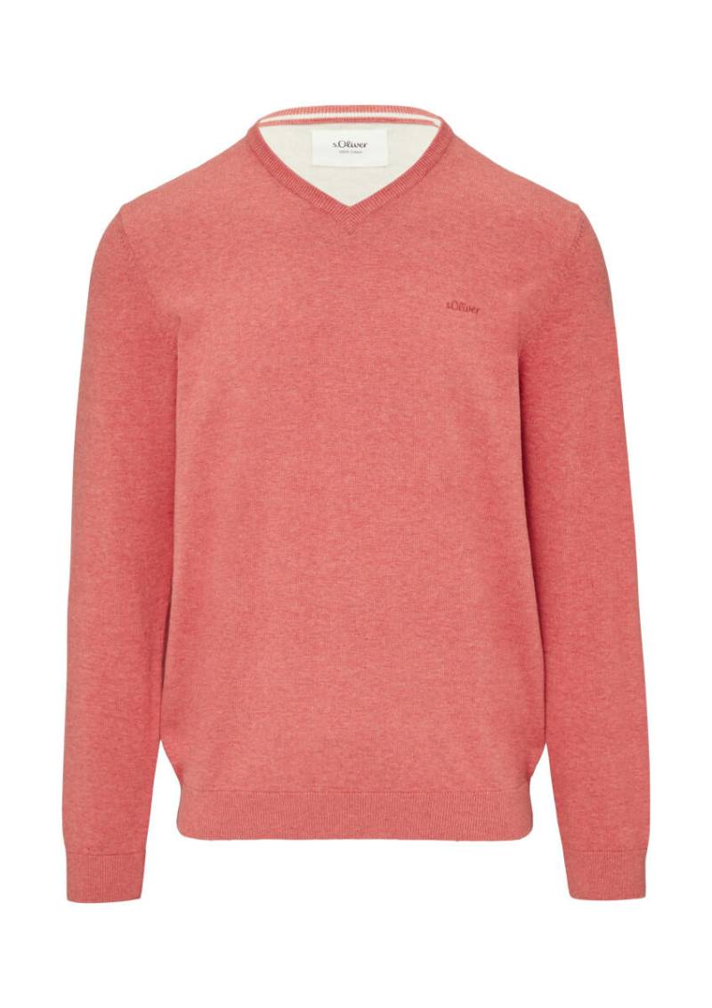 s.Oliver Red Label - Strickpullover mit Logostickerei pink - Gr. - M von s.Oliver Red Label