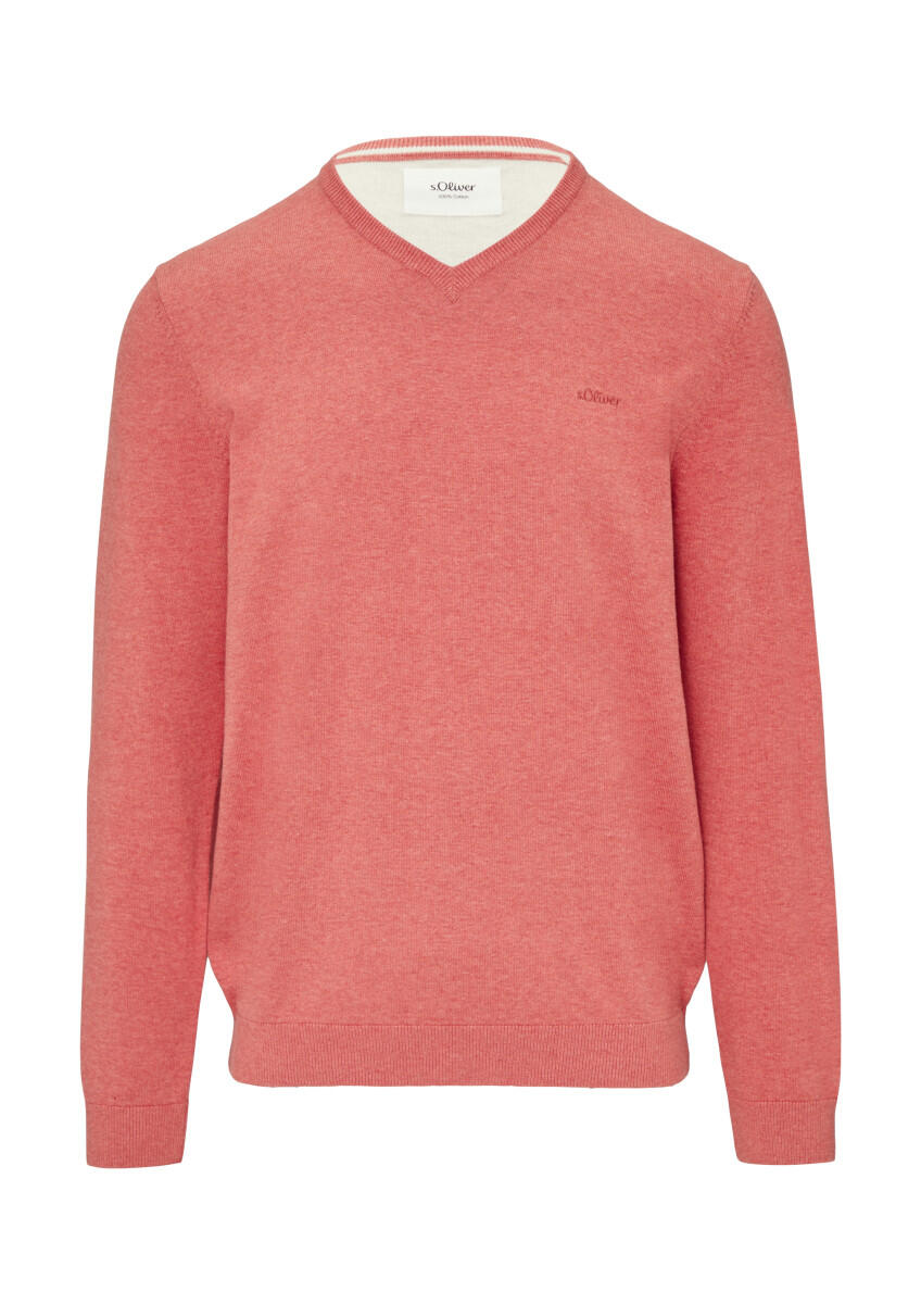s.Oliver Red Label - Strickpullover mit Logostickerei pink - Gr. - XXL von s.Oliver Red Label