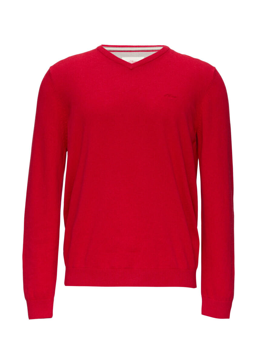 s.Oliver Red Label - Strickpullover mit Logostickerei rot - Gr. - XL von s.Oliver Red Label