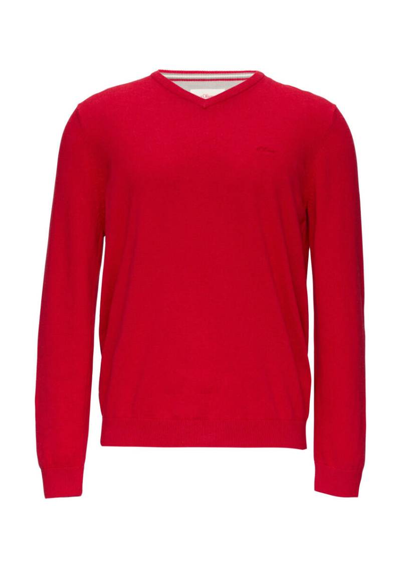 s.Oliver Red Label - Strickpullover mit Logostickerei rot - Gr. - XL von s.Oliver Red Label