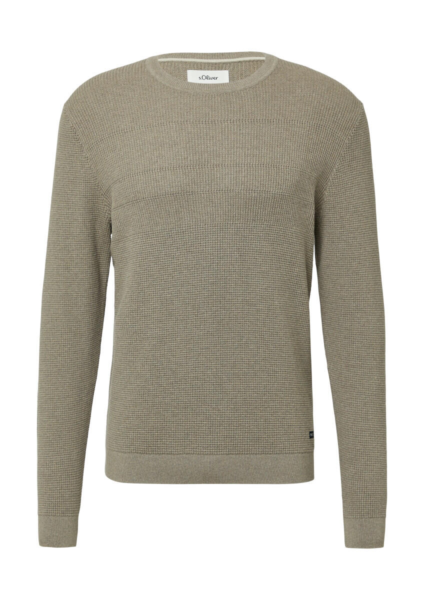 s.Oliver Red Label - Strickpullover mit Mustermix und Rundhals beige - Gr. - S von s.Oliver Red Label