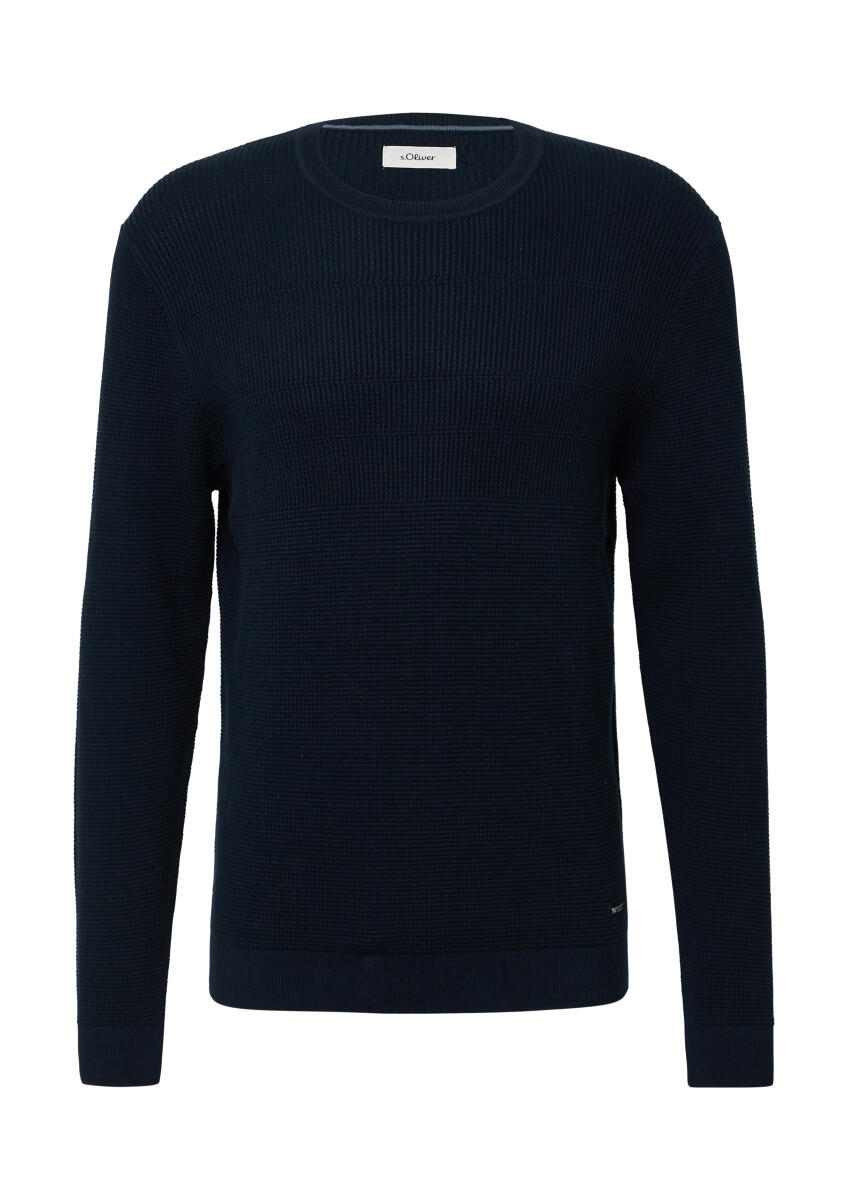 s.Oliver Red Label - Strickpullover mit Mustermix und Rundhals blau - Gr. - XXL von s.Oliver Red Label
