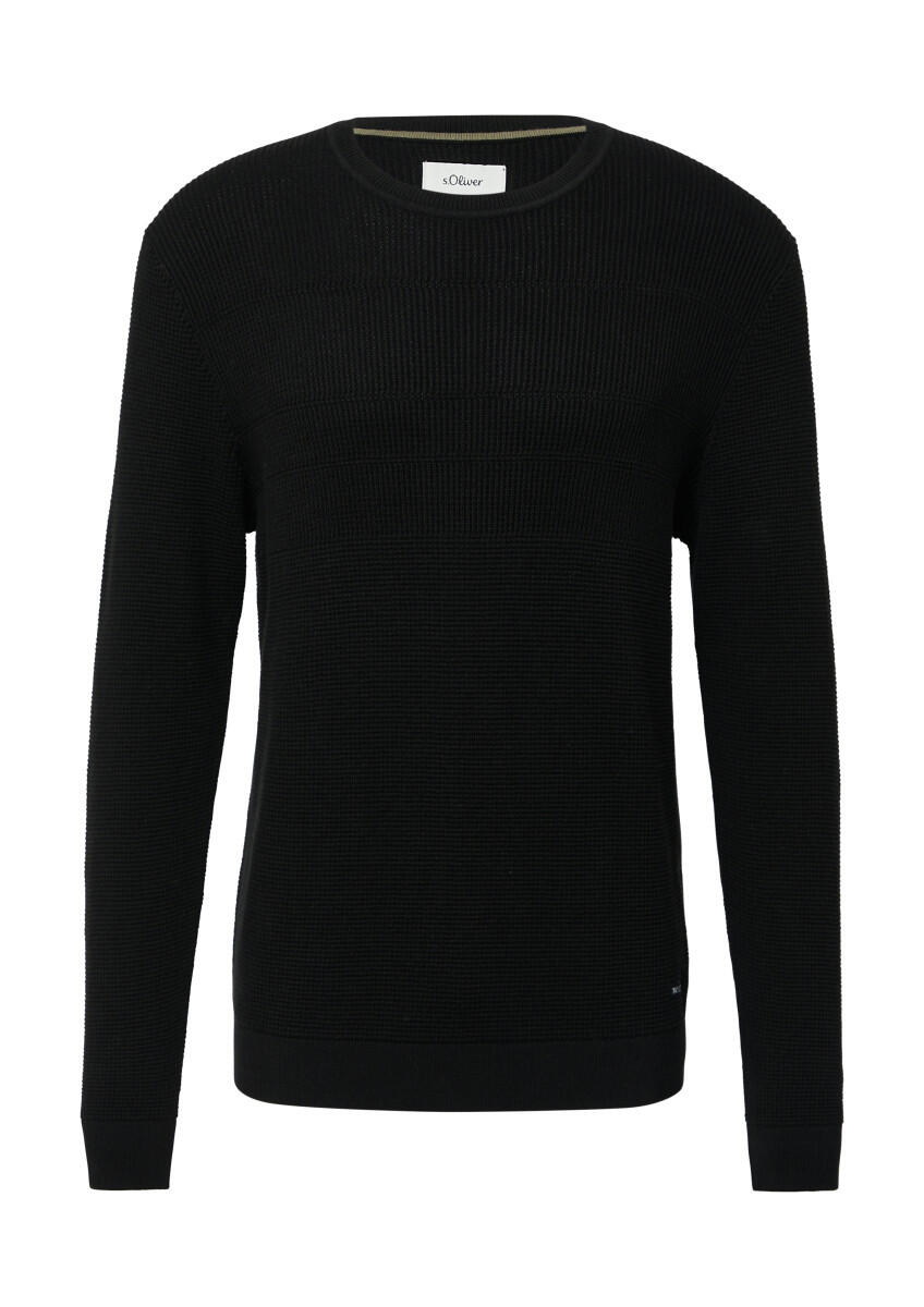 s.Oliver Red Label - Strickpullover mit Mustermix und Rundhals schwarz - Gr. - XL von s.Oliver Red Label