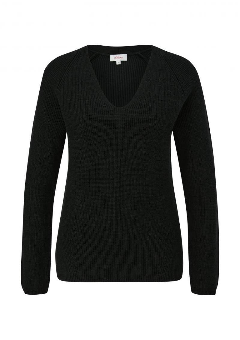 s.Oliver Red Label - Strickpullover mit Raglan-Ärmeln schwarz - Gr. - 34 von s.Oliver Red Label