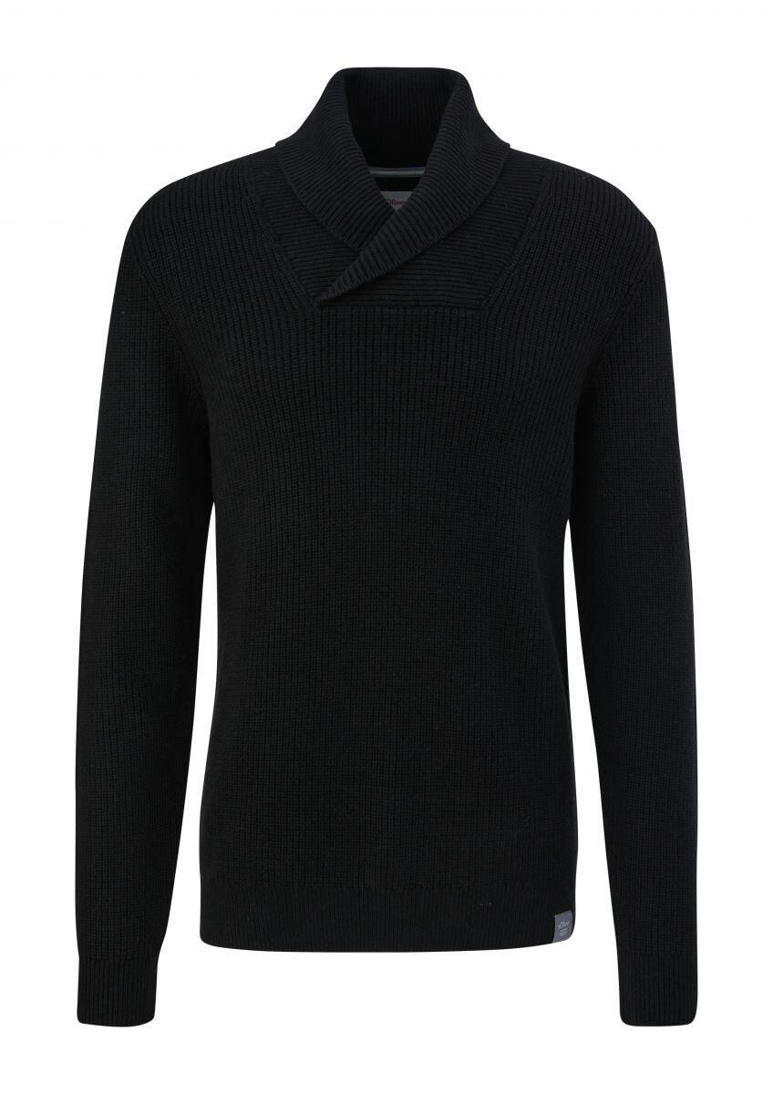 s.Oliver Red Label - Strickpullover mit Schalkragen schwarz - Gr. - S von s.Oliver Red Label