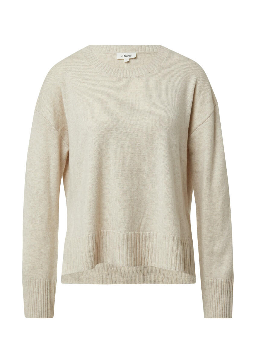 s.Oliver Red Label - Strickpullover mit Seitenschlitzen beige - Gr. - 34 von s.Oliver Red Label