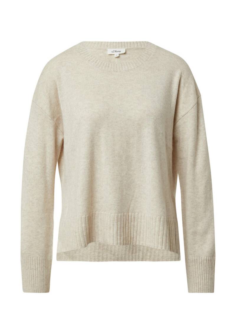 s.Oliver Red Label - Strickpullover mit Seitenschlitzen beige - Gr. - 34 von s.Oliver Red Label