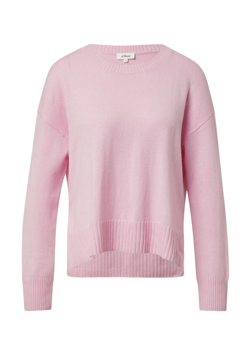 s.Oliver Red Label - Strickpullover mit Seitenschlitzen pink - Gr. - 34 von s.Oliver Red Label