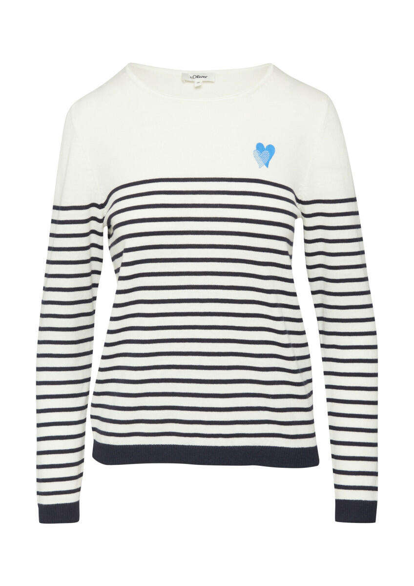 s.Oliver Red Label - Strickpullover mit Stick-Detail blau - Gr. - 34 von s.Oliver Red Label