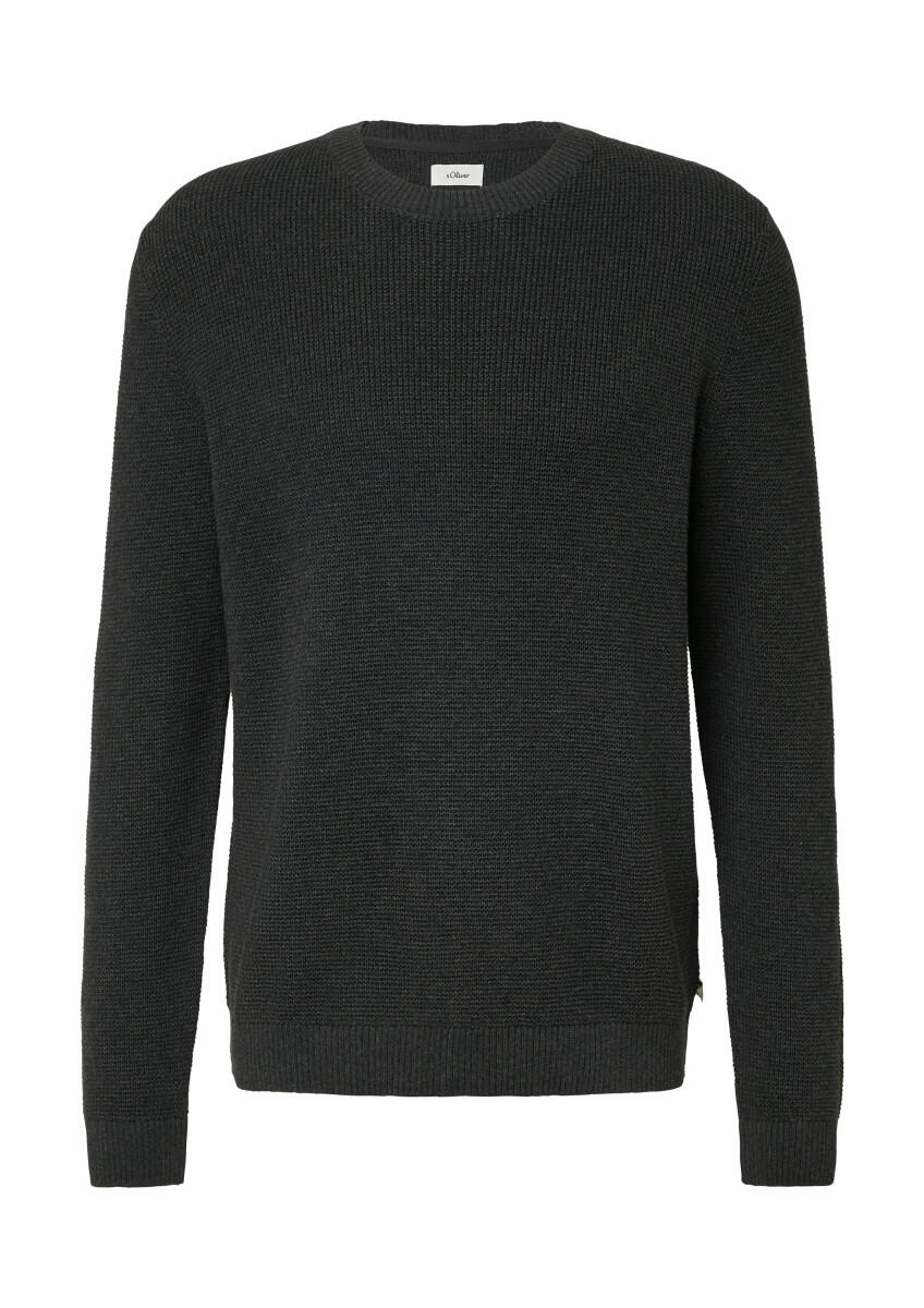 s.Oliver Red Label - Strickpullover mit Strukturmuster grau - Gr. - L von s.Oliver Red Label