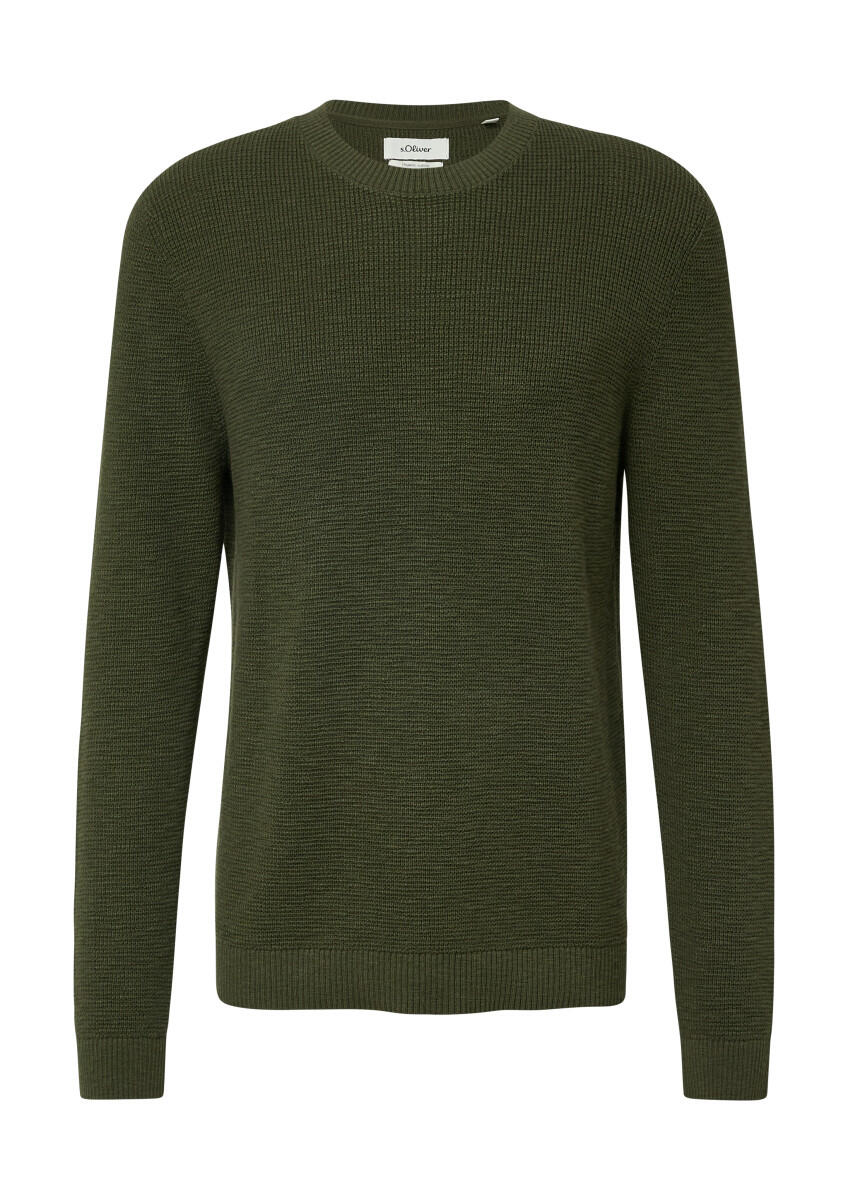 s.Oliver Red Label - Strickpullover mit Strukturmuster grün - Gr. - L von s.Oliver Red Label