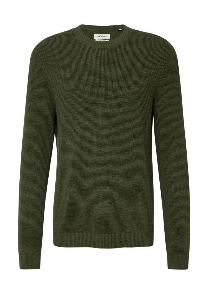 s.Oliver Red Label - Strickpullover mit Strukturmuster grün - Gr. - L von s.Oliver Red Label