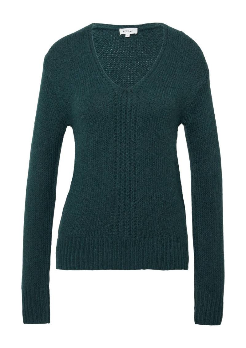 s.Oliver Red Label - Strickpullover mit V-Ausschnitt blau - Gr. - 38 von s.Oliver Red Label