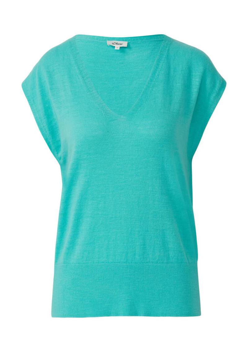 s.Oliver Red Label - Strickpullunder mit V-Ausschnitt blau - Gr. - 36 von s.Oliver Red Label