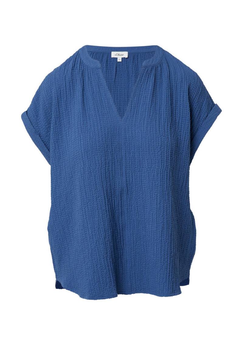 s.Oliver Red Label - Strukturierte Bluse aus Viskosemix blau - Gr. - 38 von s.Oliver Red Label
