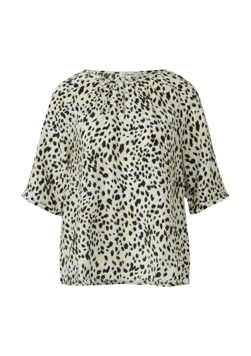 s.Oliver Red Label - Strukturierte Bluse aus Viskosemix mit Raffung weiß - Gr. - 44 von s.Oliver Red Label