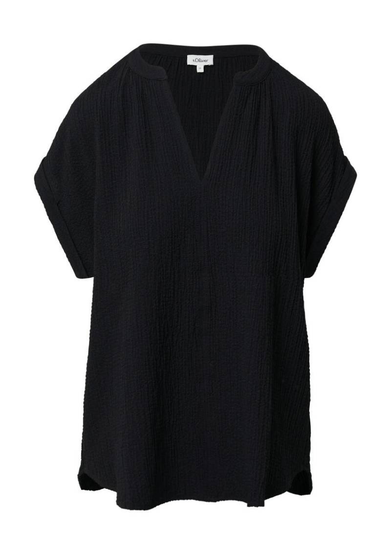 s.Oliver Red Label - Strukturierte Bluse aus Viskosemix schwarz - Gr. - 34 von s.Oliver Red Label