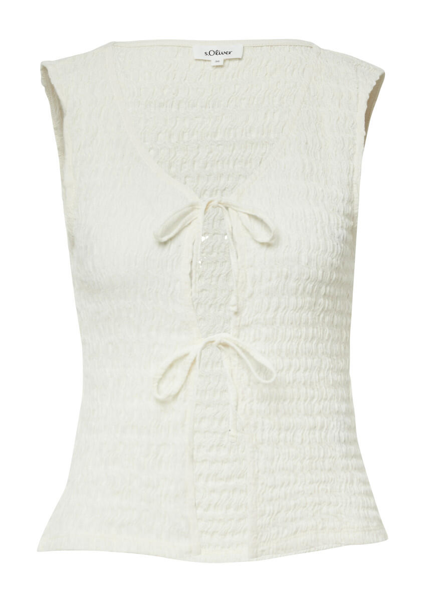 s.Oliver Red Label - Strukturierte Slim-Fit-Weste weiß - Gr. - 38 von s.Oliver Red Label