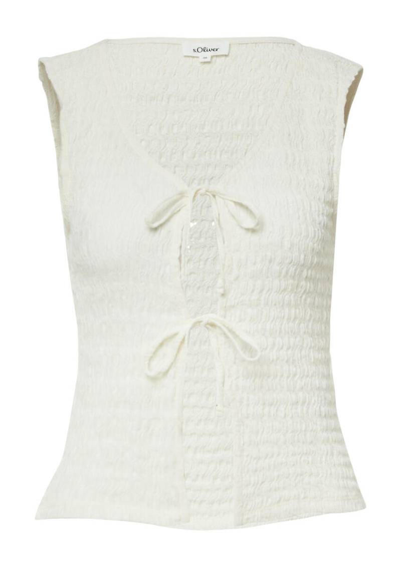 s.Oliver Red Label - Strukturierte Slim-Fit-Weste weiß - Gr. - 38 von s.Oliver Red Label