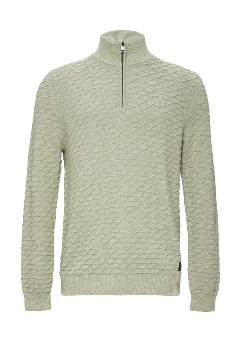 s.Oliver Red Label - Strukturierter Pullover mit Half-Zip beige - Gr. - XXL von s.Oliver Red Label