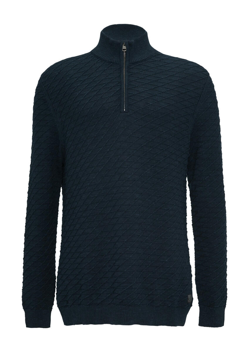 s.Oliver Red Label - Strukturierter Pullover mit Half-Zip blau - Gr. - XXL von s.Oliver Red Label
