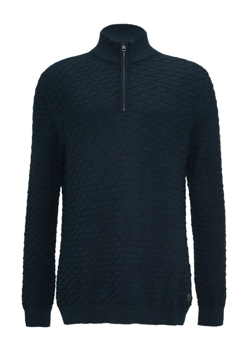 s.Oliver Red Label - Strukturierter Pullover mit Half-Zip blau - Gr. - XXL von s.Oliver Red Label