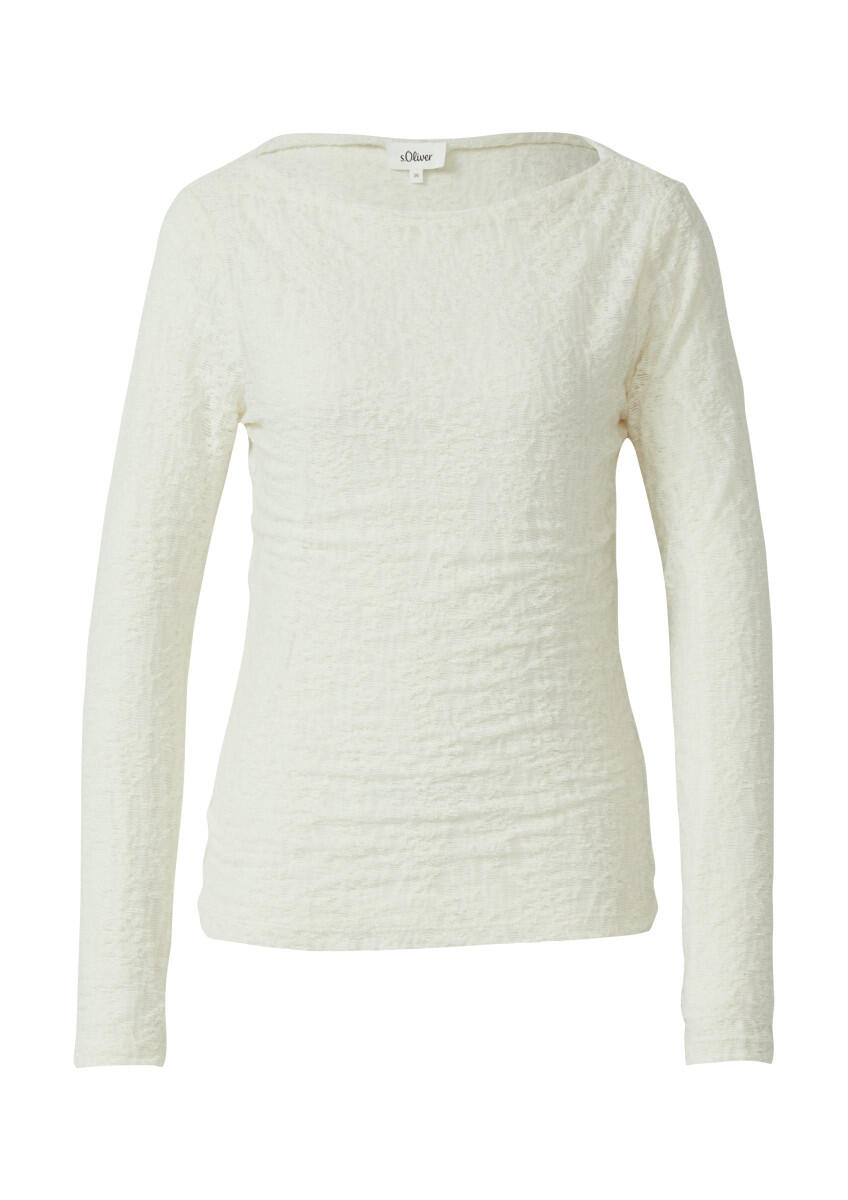 s.Oliver Red Label - Strukturiertes Langarm-Shirt weiß - Gr. - 46 von s.Oliver Red Label