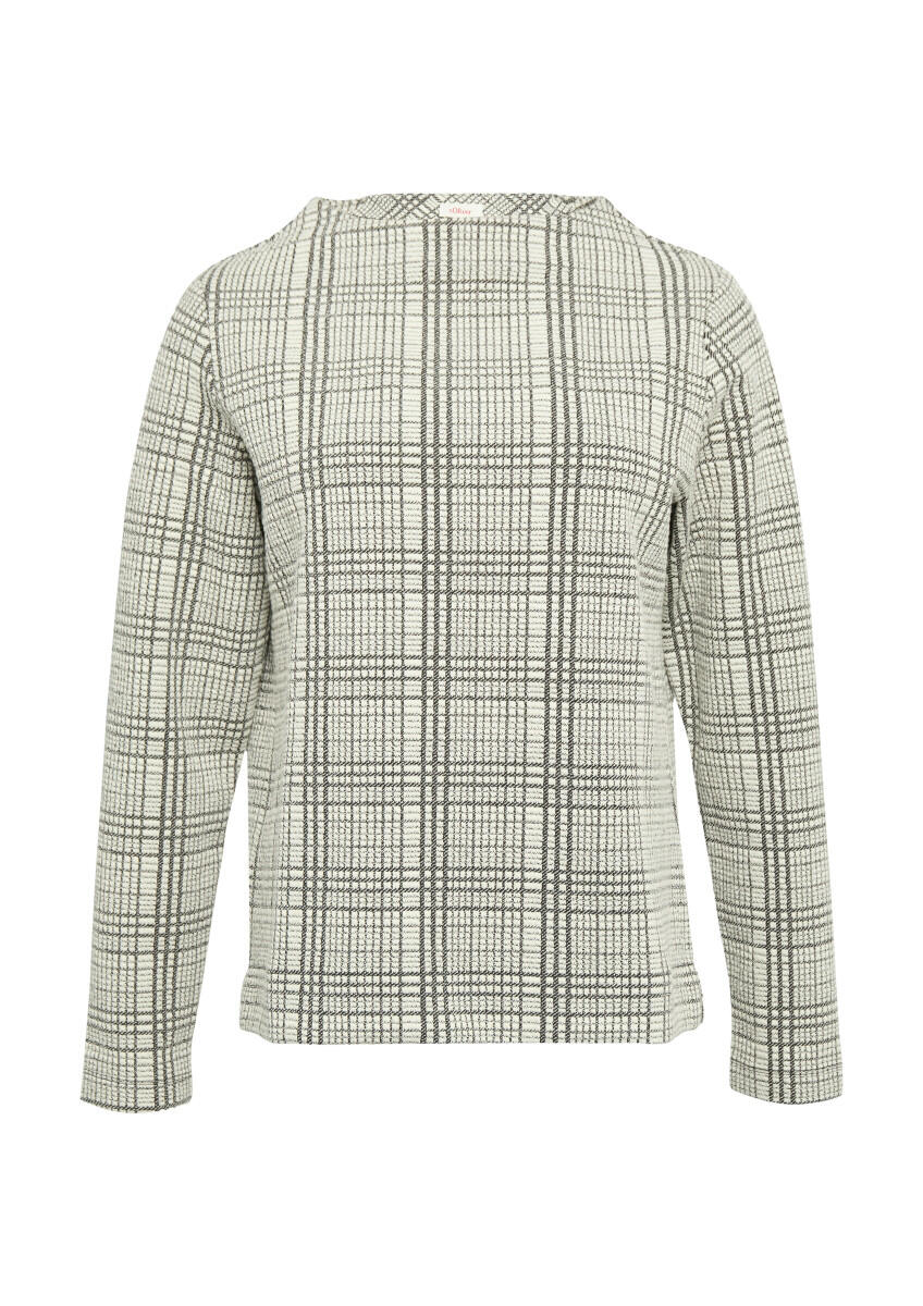 s.Oliver Red Label - Sweatshirt aus Scuba Jacquard beige/grau - Gr. - 36 von s.Oliver Red Label