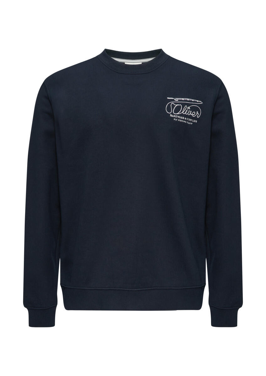 s.Oliver Red Label - Sweatshirt mit Stickerei aus weichem Baumwollmix blau - Gr. - S von s.Oliver Red Label
