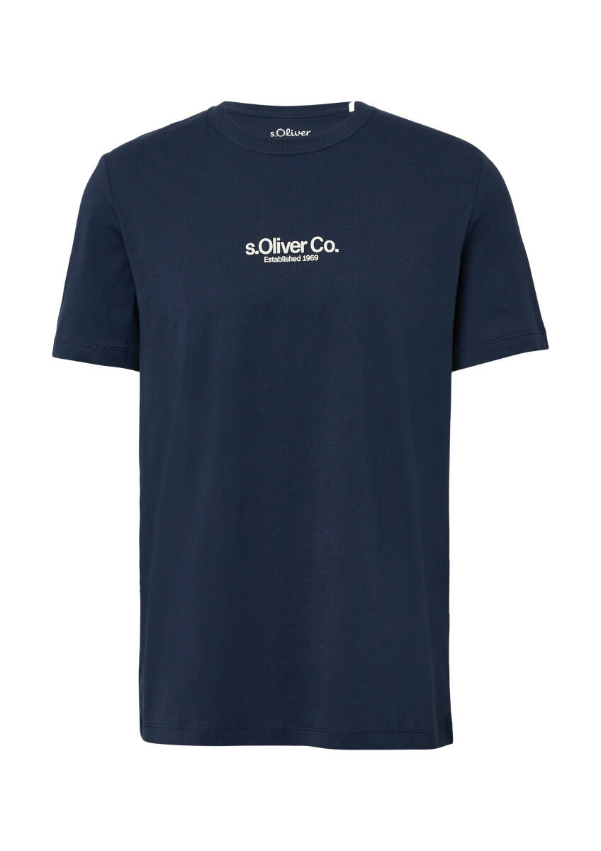 s.Oliver Red Label - T-Shirt aus Baumwolle mit Logo-Print blau - Gr. - M von s.Oliver Red Label