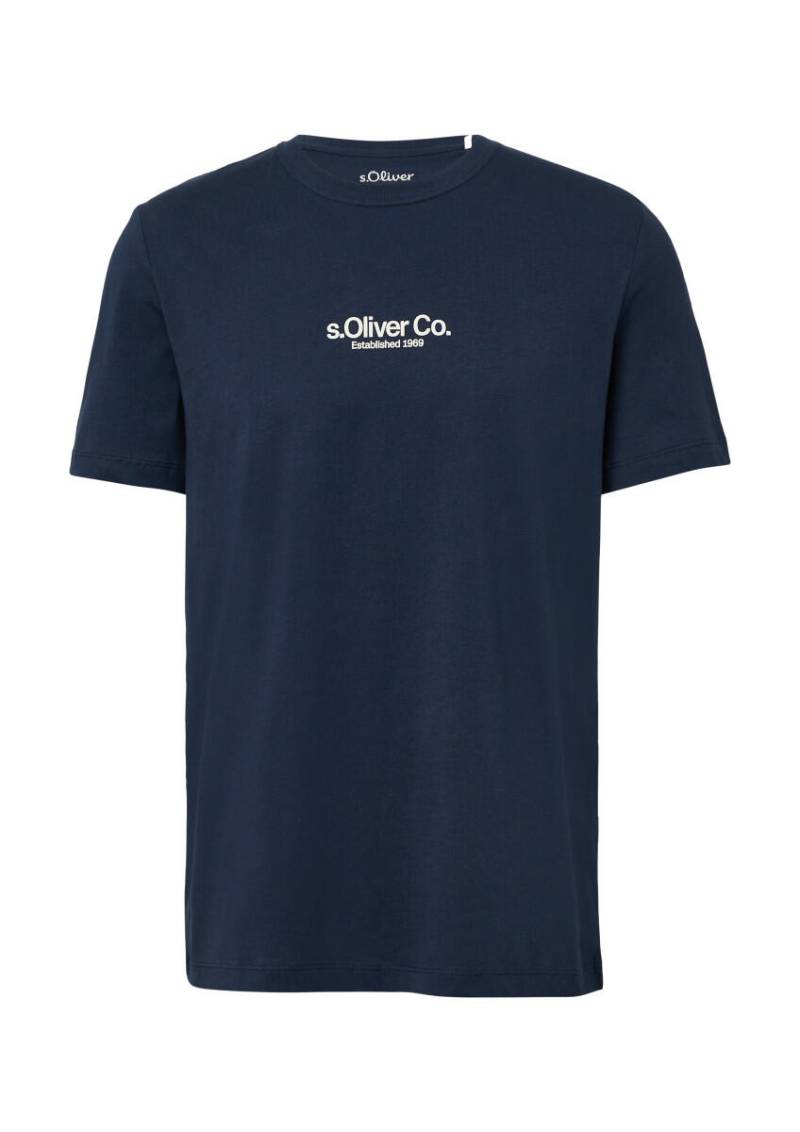 s.Oliver Red Label - T-Shirt aus Baumwolle mit Logo-Print blau - Gr. - XXL von s.Oliver Red Label