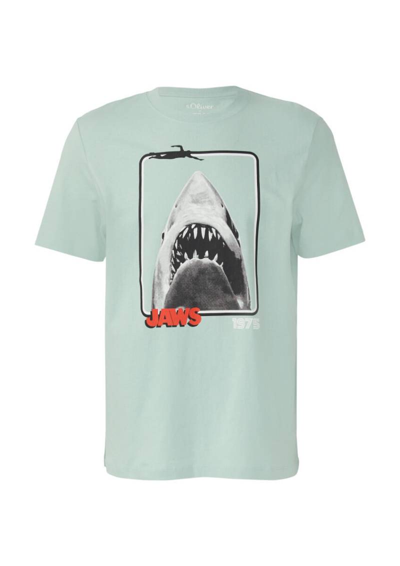 s.Oliver Red Label - T-Shirt aus Baumwolle mit Print blau - Gr. - XL von s.Oliver Red Label