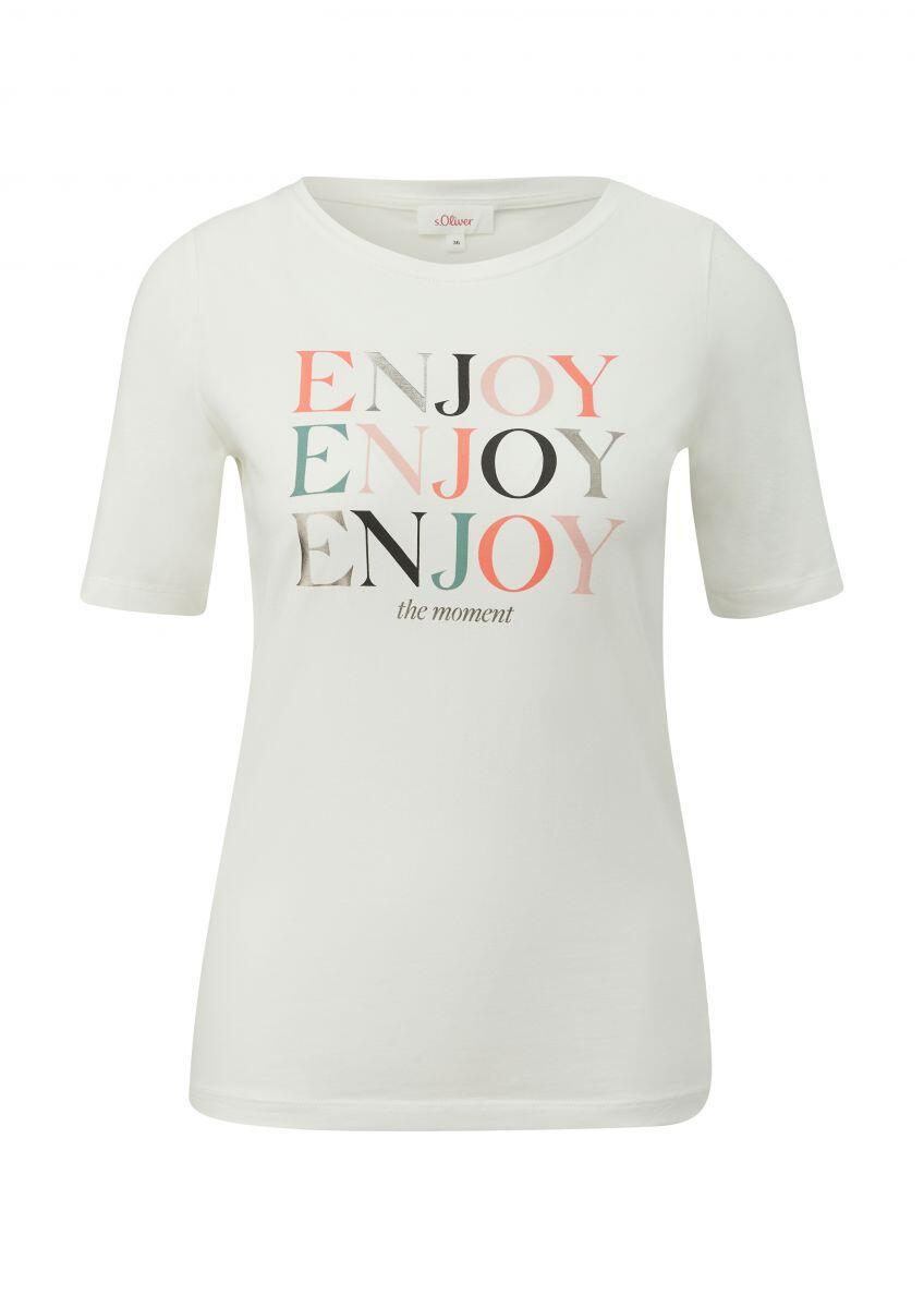 s.Oliver Red Label - T-Shirt aus Baumwollstretch weiß - Gr. - 44 von s.Oliver Red Label