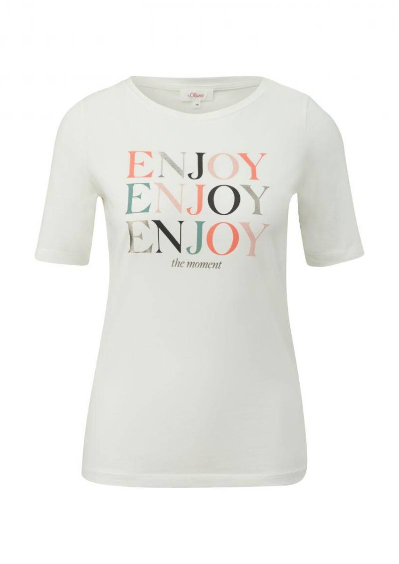 s.Oliver Red Label - T-Shirt aus Baumwollstretch weiß - Gr. - 44 von s.Oliver Red Label