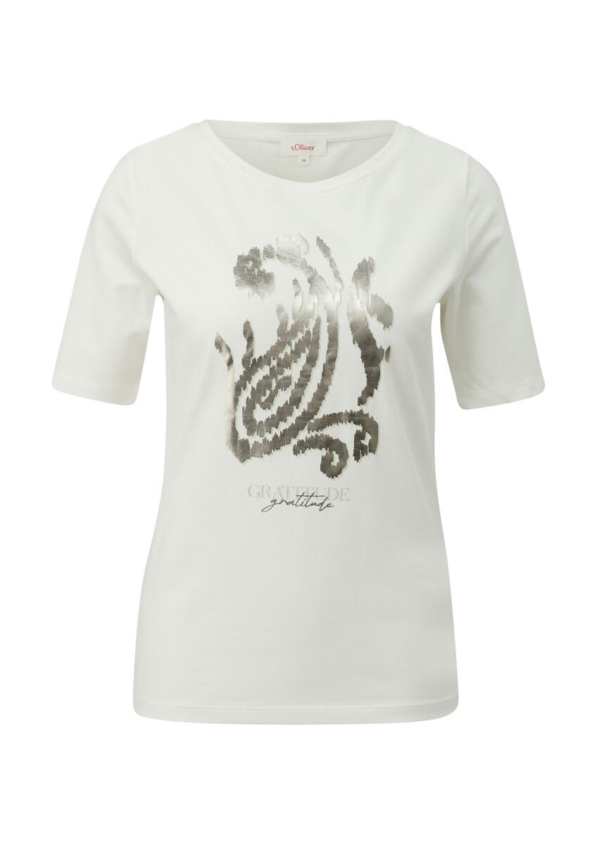 s.Oliver Red Label - T-Shirt aus Baumwollstretch weiß - Gr. - 44 von s.Oliver Red Label