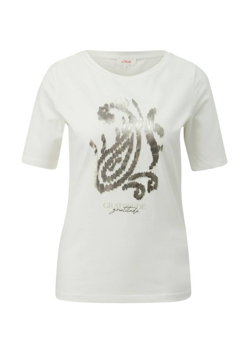 s.Oliver Red Label - T-Shirt aus Baumwollstretch weiß - Gr. - 44 von s.Oliver Red Label