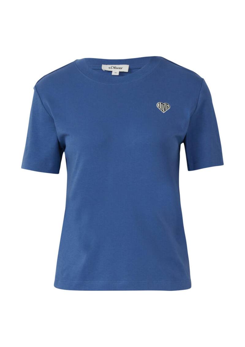 s.Oliver Red Label - T-Shirt aus Interlockjersey mit kleinem Patch blau - Gr. - 34 von s.Oliver Red Label