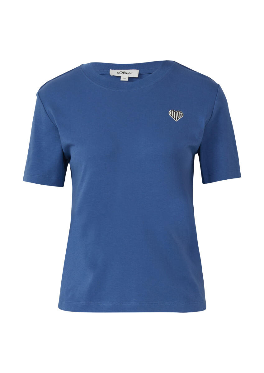 s.Oliver Red Label - T-Shirt aus Interlockjersey mit kleinem Patch blau - Gr. - 38 von s.Oliver Red Label