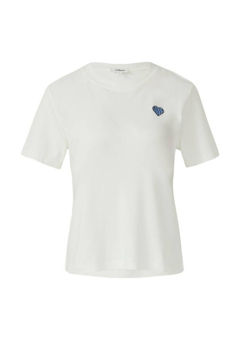 s.Oliver Red Label - T-Shirt aus Interlockjersey mit kleinem Patch weiß - Gr. - 44 von s.Oliver Red Label
