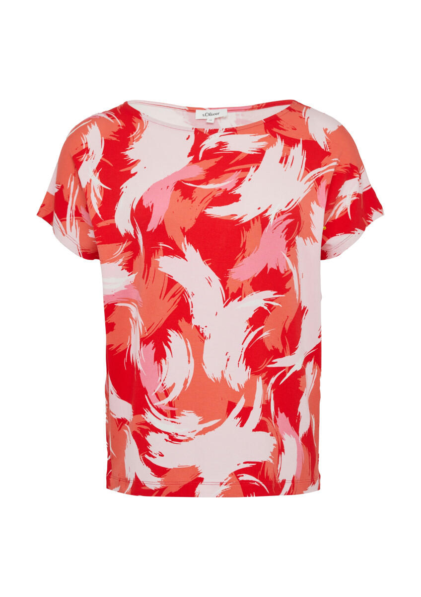 s.Oliver Red Label - T-Shirt aus Viskosemix im Relaxed Fit rot - Gr. - 34 von s.Oliver Red Label