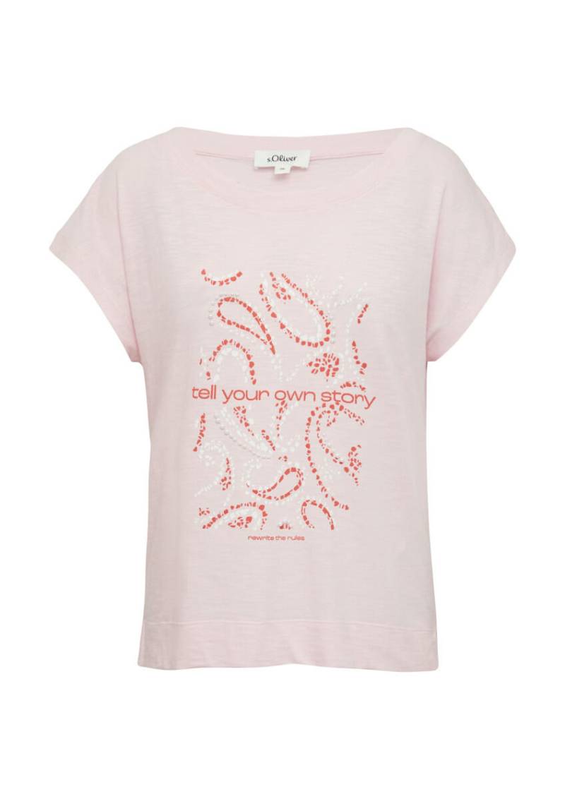 s.Oliver Red Label - T-Shirt im Relaxed Fit mit Artwork pink - Gr. - 36 von s.Oliver Red Label