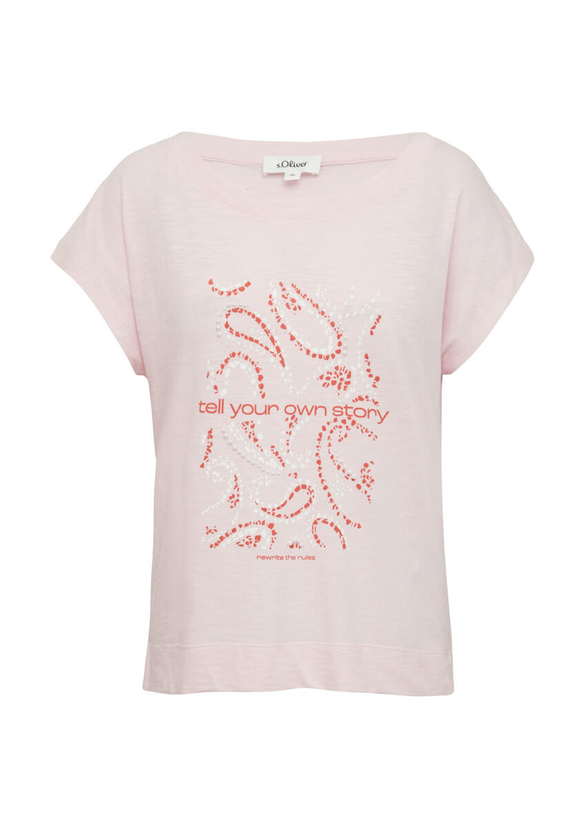 s.Oliver Red Label - T-Shirt im Relaxed Fit mit Artwork pink - Gr. - 44 von s.Oliver Red Label