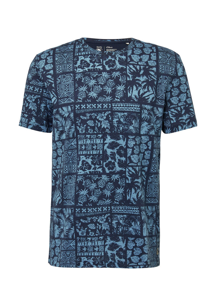 s.Oliver Red Label - T-Shirt mit All-over-Print blau - Gr. - XL von s.Oliver Red Label