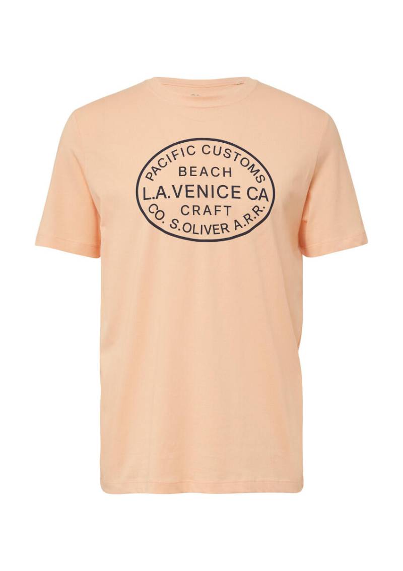 s.Oliver Red Label - T-Shirt mit Crew Neck und Frontprint orange - Gr. - XL von s.Oliver Red Label