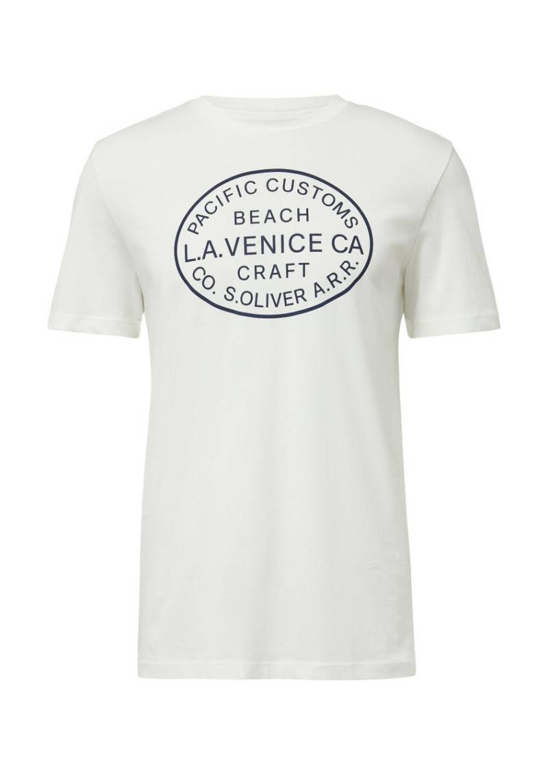 s.Oliver Red Label - T-Shirt mit Crew Neck und Frontprint weiß - Gr. - 3XL von s.Oliver Red Label