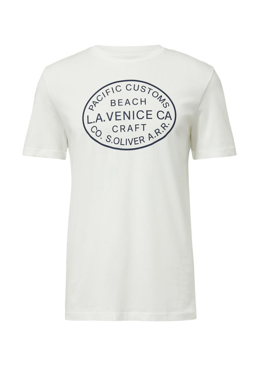 s.Oliver Red Label - T-Shirt mit Crew Neck und Frontprint weiß - Gr. - M von s.Oliver Red Label