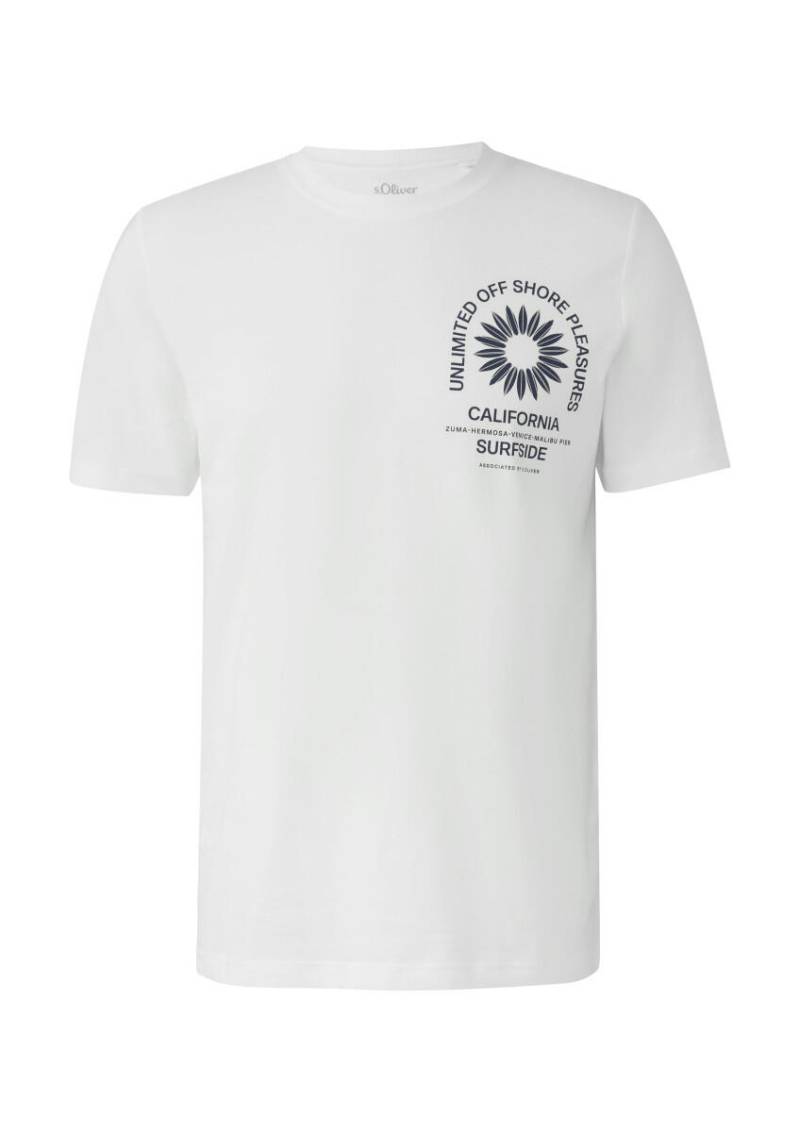 s.Oliver Red Label - T-Shirt mit Crew Neck und Frontprint weiß - Gr. - XL von s.Oliver Red Label